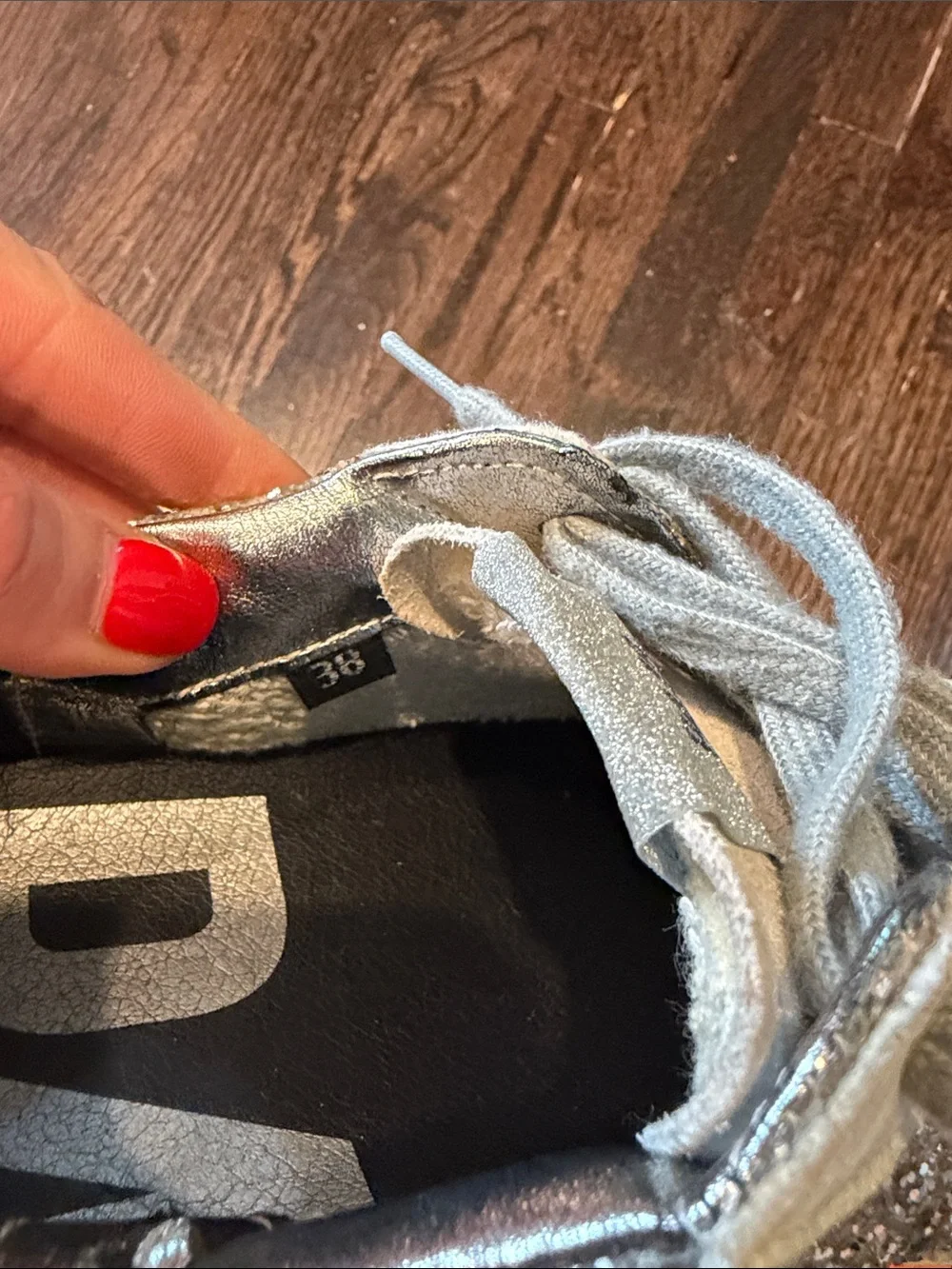 P448 Silver Glitter Low-Top Sneakers -